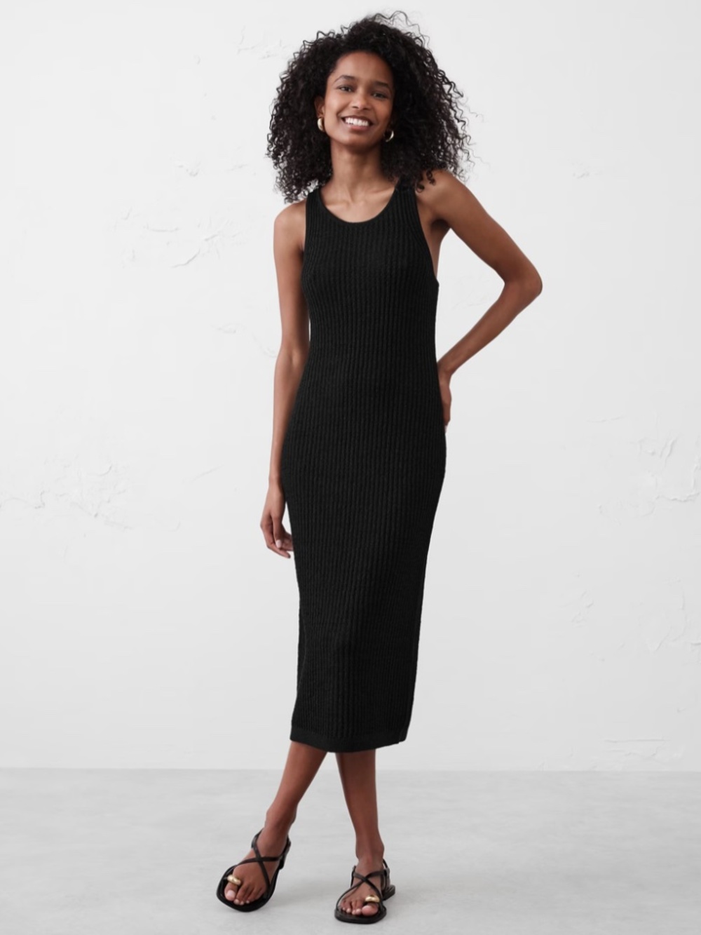 Banana Republic Ribbed Strappy Midi Dress in size small